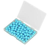 Jenngaoo 100pcs Ball Head Push Pins with Stainless Steel Points, Colourful Plastic Round Thumb Tacks for Bulletin Cork Boards, Fabric Marking, Maps & Photo Walls - Box-Packed Decorative Tacks (Blue)
