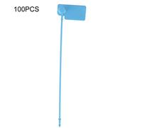 Jenngaoo 100pcs Disposable Self Locking Label Cable Identification Tags, Anti Theft Security Mark Signs Ties for Shoes Clothes Bags Logistics Supermarkets Air Transport (Blue)