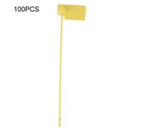 Jenngaoo 100pcs Disposable Self Locking Label Cable Identification Tags, Anti Theft Security Mark Signs Ties for Shoes Clothes Bags Logistics Supermarkets Air Transport (Yellow)