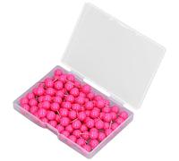 Jenngaoo 100pcs Rose Red Push Pins with Plastic Round Heads & Stainless Points for Bulletin Boards, Cork Maps Fabric Marking - Decorative Tacks Coloured Ball Head Map Pins (Box Packed)