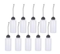 Jenngaoo 10pcs 120ml Plastic Oil Bottles with Long Spout & Screw-On Cap for Machinery Maintenance Lubricant Dispenser, Sewing Machine Oilers, Workshop Tools
