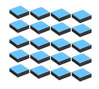 Jenngaoo 20x20x6mm Aluminum Heatsink Cooling Fin Kit, 20pcs with Adhesive for 3D Printers, PC Chips, LED Light Devices, Electrical Equipment, Compact Size, High Efficiency Groove Design