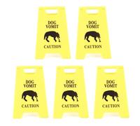 Jenngaoo 5PCS Cat Vomit Caution Sign, Funny Durable ABS Plastic Pet Warning Vomiting Sign 2.64x3.94 Inches for Pet-Friendly Homes and Owners (Dog)