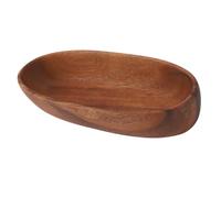 Jenngaoo Acacia Wood Boat-Shaped Salad Serving Bowl with Hand-Polished Surface, Multipurpose Oval Fruit Dessert Platter for Kitchen Dining, 20cm (7.9 Inch)
