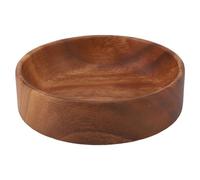 Jenngaoo Acacia Wood Salad Serving Bowl for Fruits, Snacks, Bread Storage - Handcrafted Lightweight Dish for Home, Party, Picnic | Small Round Versatile Platter Tray