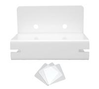 Jenngaoo Adhesive Toothbrush Holder Wall-Mounted, Acrylic Bathroom Storage Organizer with Cable Management for Electric Toothbrush and Accessories (White)