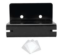 Jenngaoo Adhesive Toothbrush Holder Wall-Mounted, Acrylic Bathroom Storage Organizer with Cable Management for Electric Toothbrush and Accessories (Black)