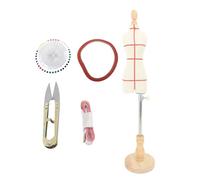 Jenngaoo Adjustable Height Mini Mannequin Torso with Solid Wood Stand for Dressmaking, Tailoring, Crafting, DIY Clothing Design, Sewing Practice & Boutique Display (Portable Dress Form)