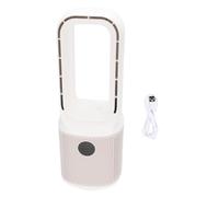 Jenngaoo Bladeless Desk Fan, 9 Speed 60 Degree Oscillating Quiet Rechargeable Table Fan with Timer & Night Light, Portable Small Fan for Home Office Bedroom Dorm