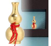 Jenngaoo Brass Gourd Statue Feng Shui Decor for Wealth, Good Luck & Health, Housewarming Gift for Home Office Living Room Garden, Handmade Brass Ornament with Positive Energy Symbolism