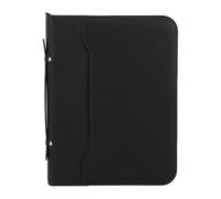 Jenngaoo Business Portfolio with Zipper, PU Leather 10.1 Inch Tablet Cover 30 Sheets Notebook 12 Digit Solar Calculator, Multi Functional Organizer Binder for Office Meetings Stude