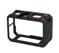 Jenngaoo Camera Cage for Action 5Pro 4 3, Metal Protective Frame Housing Case with Quick Release Magnetic Base, Top Cold Shoe Mount, 1/4 Inch Threads for DSLR Camera Rig Setup Trip (Black)