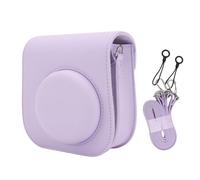 Jenngaoo Camera Protective Case, PU Leather Storage Bag with Adjustable Shoulder Strap, Magnetic Flip Cover Design, Compatible with Mini12 Mini11 Instant Camera Accessorie (Purple)