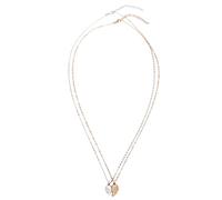 Jenngaoo Couple Necklace Set Interlocking Heart Pendant Necklaces for Him Her Reuniting Love Gifts for Valentine Anniversary Romantic Occasions Alloy Adjustable Size 2 Pcs (Gold and silver color)