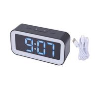 Jenngaoo Digital Dual Clock with Snooze, Adjustable Volume RGB Display 2.15in Weekday Weekend Mode 12 24Hr Compact Bedside Tabletop Clock for Bedroom Kids Teens (black)