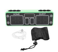 Jenngaoo Digital LED Electronic Scoreboard with Countdown Timer, 2000mAh Portable Battery Powered Score Keeper for Indoor Outdoor Basketball Volleyball Badminton Games, Touch Scree (Green)