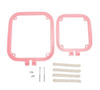 Jenngaoo Double Layer Embroidery Frame Stitch Hoop Stand, Adjustable Integrated ABS Needlework Holder Tool with Accessories for Embroidery Sewing Fabric Painting Craft Projects Des (Red)