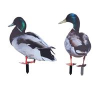 Jenngaoo Duck Garden Stake Decoration, Lifelike 3D Acrylic Weather Proof Outdoor Statue Sculpture Easy Installation for Lawn Balcony Courtyard Decor (Yklu095a+b)