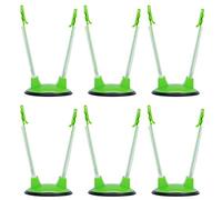 Jenngaoo Food Storage Bag Holder Stand, 6Pcs Hands Free Bag Rack Plastic Clip, Foldable Design Non Slip Base for 500ml 1000ml 1500ml Food Bags Kitchen Utensils Home Use, Green 12x1
