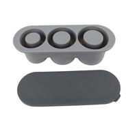 Jenngaoo Hollow Cylinder Ice Cube Tray, Quick Release Silicone Ice Maker with Lid 3 Compartment High Low Temperature Resistant for 30oz 40oz Tumblers (Grey)