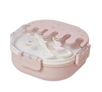 Jenngaoo Kids Lunch Box, Portable Lunch Container with 3 Compartments Food Storage Lunch Box Meal Prep Containers for Dining Out Work Picnic (Pink)