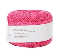 Jenngaoo Lace Cotton Yarn, Popular Lace Cotton Yarn Hand Crocheted Summer Silk Light Thin Thread Ball Crochet Lace Hand Knitting Craft Art Yarn(Rose Red)