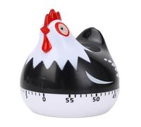 Jenngaoo Mechanical Chicken Shape Kitchen Timer, 60-Minute Manual Countdown Timer with Alarm ABS Material for Cooking Baking Kids Playtime Home Use (Black)