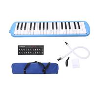 Jenngaoo Melodica 37 Key, Professional Wind Musical Instrument with Blowpipe for Beginner Adult Learner Practice Blue Pink Black (Blue)