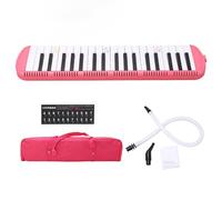 Jenngaoo Melodica 37 Key, Professional Wind Musical Instrument with Blowpipe for Beginner Adult Learner Practice Blue Pink Black (Pink)