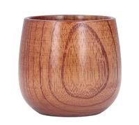 Jenngaoo Natural Solid Wood Tea Mug, Handcrafted Big Belly Design for Hot & Cold Drinks, Dual Size Insulated Cup, Traditional Campfire-Style Drinking Vessel for Home Office Use