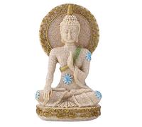 Jenngaoo Praying Buddha Statue, Fengshui Sandstone Buddha Statue Meditating Buddha Serene Decorative Figurine for Home Office Tabletop Yoga Zen Decor