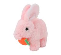 Jenngaoo Realistic Bunny Plush Toy, Interactive Electronic Hopping Rabbit with Sound Wiggle Ears Motion for Kids Birthday Gift Easter Present (Pink)