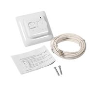Jenngaoo Room Floor Heating Thermostat, Mechanical Manual Temperature Control Switch 16A 3600W White PVC Wall Mounted for Indoor Space Heating System