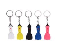 Jenngaoo Silicone Diving Flipper Keychain, Durable 5-Pack Decorative Backpack Accessories Lightweight Keepsakes for Scuba Diving Party Favors, Gifts for Divers Enthusiasts