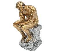 Jenngaoo Thinker Statue, 25cm/9.84inch Thinking Man Ornament Nonslip Resin The Thinker Figurine Art Sculpture Desk Countertop Decoration for Home Living Room Office