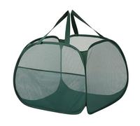 Jenngaoo Up Laundry Basket, Foldable Hamper 90L Breathable Mesh with Handle and Side Pocket for Clothes Storage in Bedroom Bathroom Dorm Travel (Green)