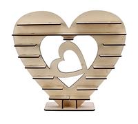 Jenngaoo Wooden Chocolate Stand Heart Shaped Mini Cake Stand, Cake Display Holder Boxwood Easy Assembly Durable Stable Tableware Dessert Serving Tray for Party Wedding Receptions B