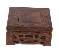 Jenngaoo Wooden Square Vase Base, Chinese Furniture Oriental Solid Wood Display Stand Pedestal Bonsai Base Oriental Vase Stand Table Lamp Teapot Base(3.1x3.1x1.5in)