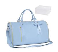 Jenni Bag Travel Bag, High Capacity with Shoe Compartment, PU Leather 2 in 1 Hanging Suitcase Travel Bags. Jenni Bag Travel Bags for Women, Blue