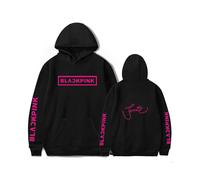 (JENNIE Black, L) Kpop BlackPink Hoodies Pullover Jisoo Lisa Rose Jennie Hooded Sweater Jumper