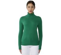 JENNIE LIU Women's 100% Pure Cashmere Long Sleeve Pullover Turtleneck Jumper(M, Forest)