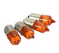 JenNiFer 4pcs 12V 23w Motorcycle Turn Singal Indicator Bulb BA9S Base Mini Amber Halogen Lights