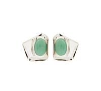 Jennifer Behr Kendall Rhodium-plated Drop Earrings - Dark Green - One Size
