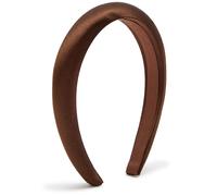 Jennifer Behr Tori Padded Silk-satin Headband - Brown - One Size