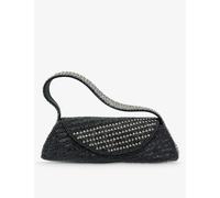 Jennifer Gibson Jewellery Womens Black Silver Crystal-embellished Woven Shoulder Bag 22.5cm