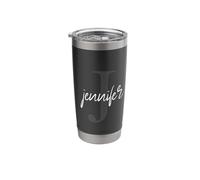 Jennifer Initial Letter Monogram Aesthetic Personal Name Stainless Steel Insulated Tumbler