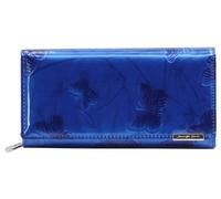 Jennifer Jones - Leather Women's Purse Butterfly Design Large Purse Fashionable Patent Leather RFID Protection, blue