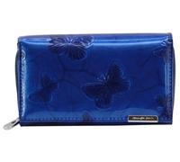 Jennifer Jones Women's Leather Purse Large Purse with Multiple Compartments with RFID Protection Butterfly Motif, blue