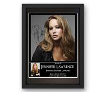 Jennifer Lawrence Signed Autographed Print Poster Black Framed Mounted Wall Art (10x12) Actor Artwork for Home & Office Decor Gift