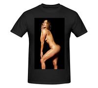 Jennifer Music Lopez Men's T-Shirt Summer Cotton Crew Neck Short Sleeve Shirts Graphic Tees Black